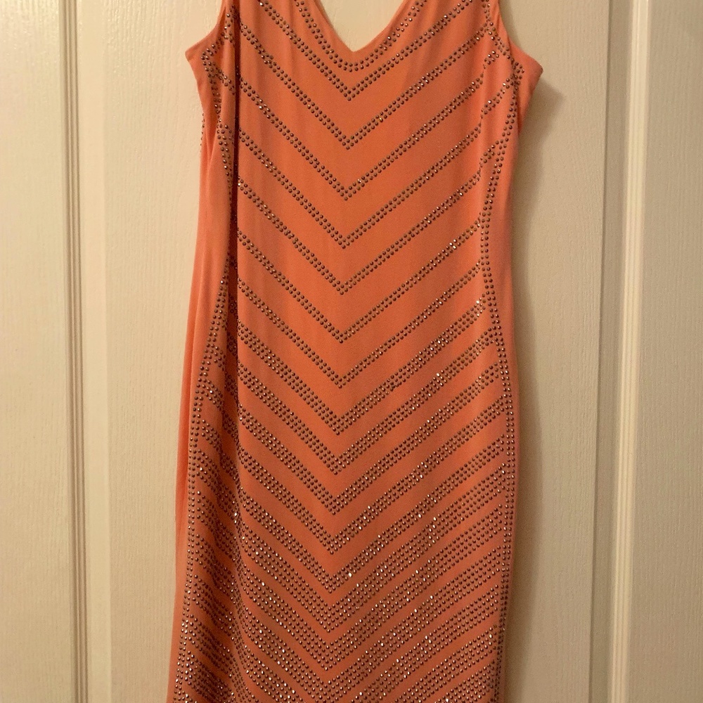 Carmen Marc Valvo Studded Dress